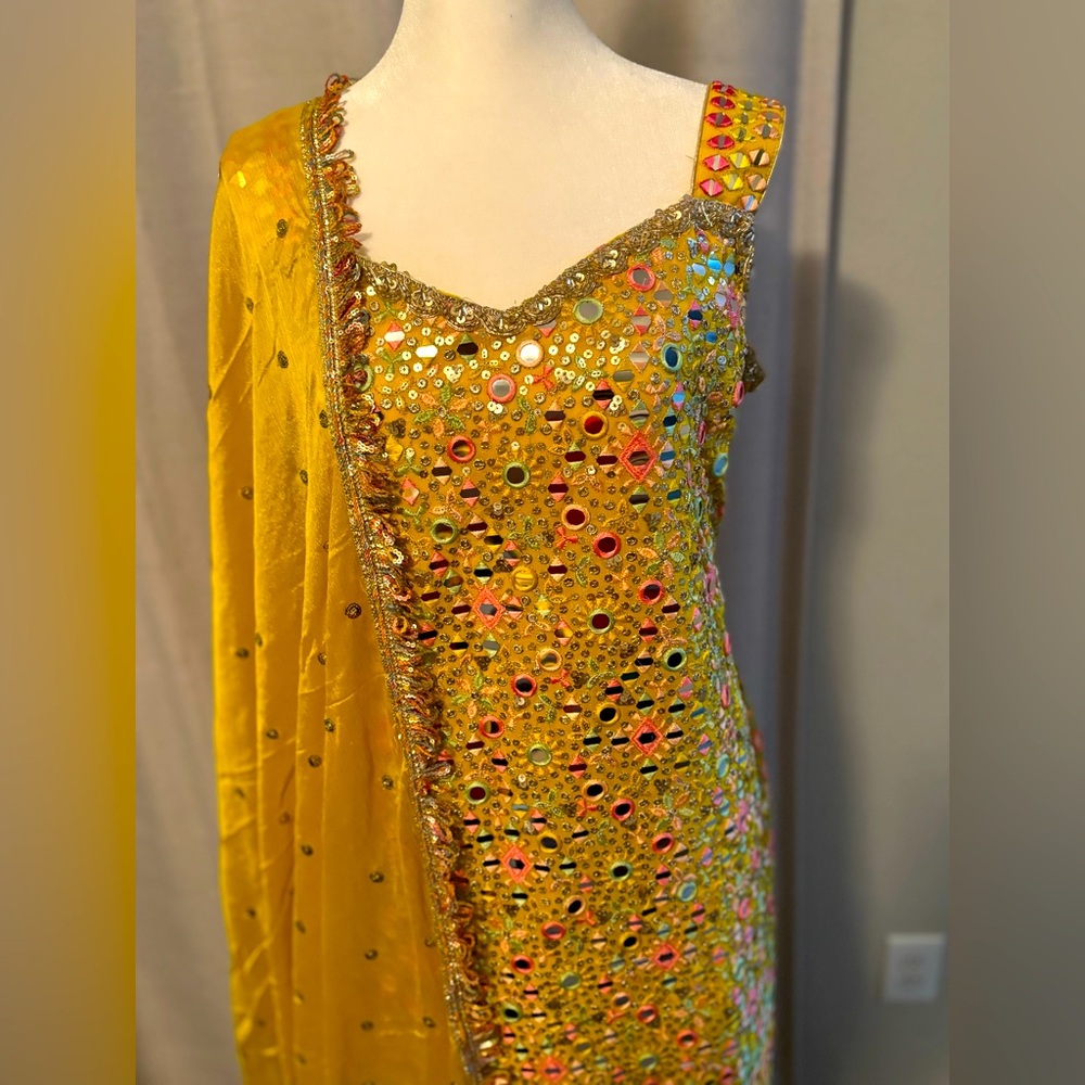 Georgette Heavy Embroidered Azaaro Suit